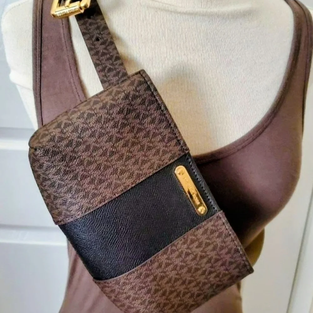 Michael Kors Brown Monogram Crossbody Bag